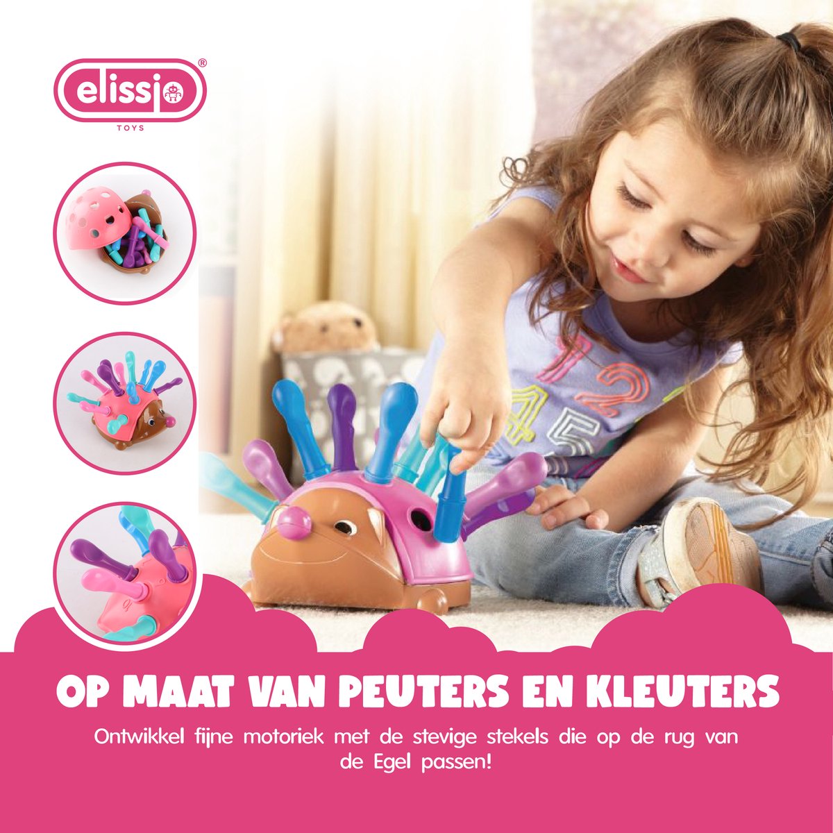 Leer & Prik Egel roze