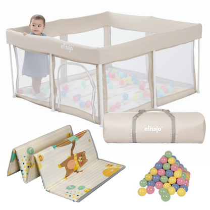 Elissio® Grondbox Inklapbaar 125×125 cm Beige