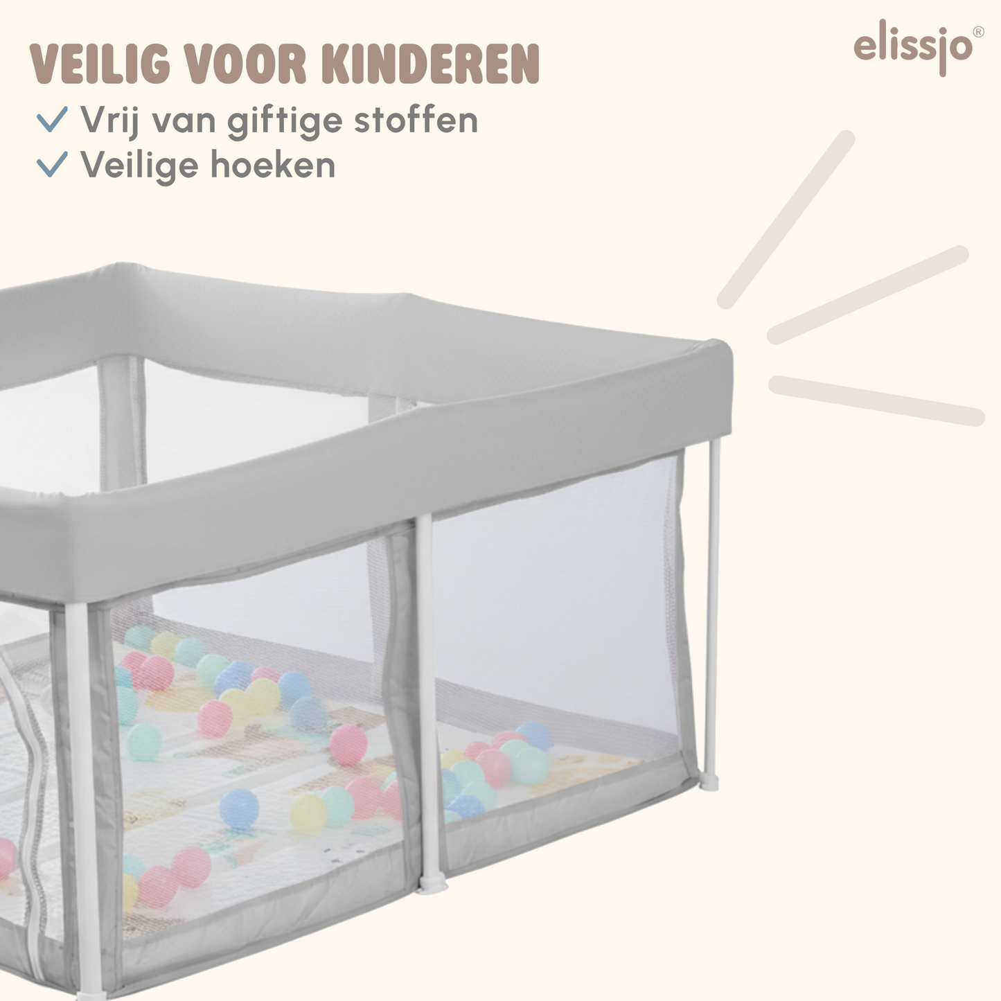 Elissio® Grondbox Inklapbaar  125×125 cm  Grijs