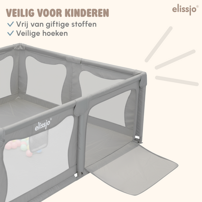 Elissio® Playpen 180×150 cm Gray