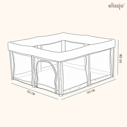 Elissio® Grondbox Inklapbaar 125×125 cm Beige Speelballen Edition