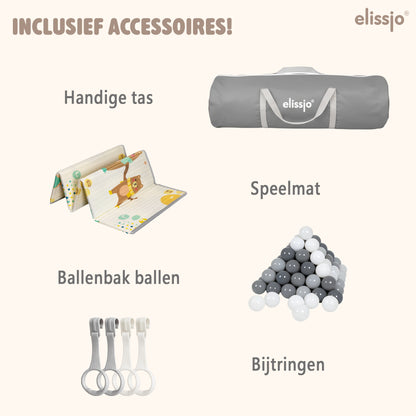 Elissio® Playpen 180×150 cm Gray