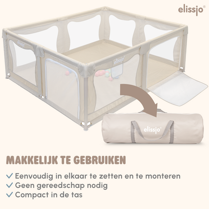 Elissio® Playpen 180×150 cm Beige Ball Edition