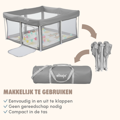 Elissio® Grondbox Inklapbaar  125×125 cm  Grijs