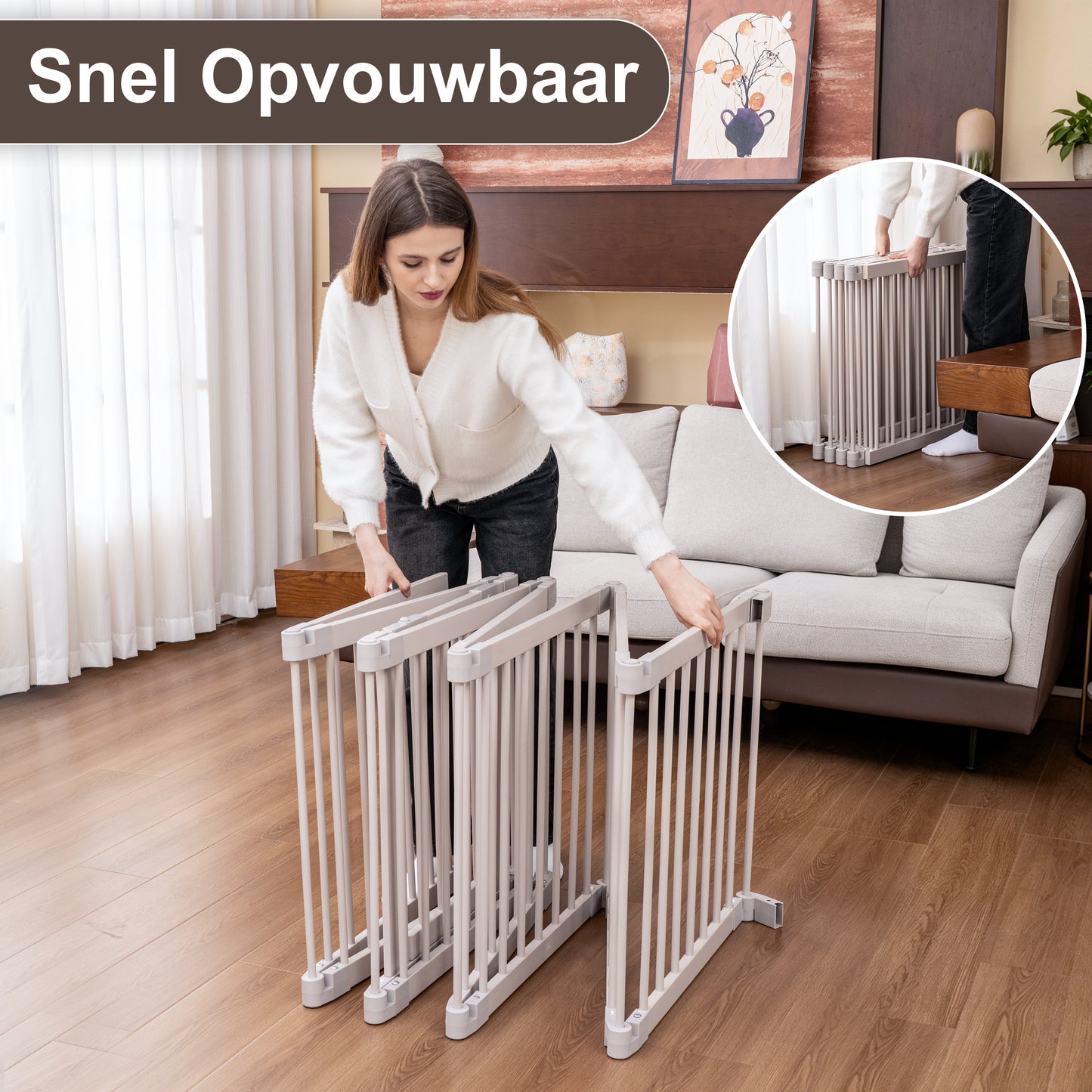 Japandi Beige Wooden Foldable Ground Box Multifunctional 130x130x70
