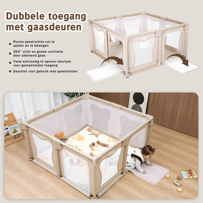Elissio® Playpen 120×120 cm Beige