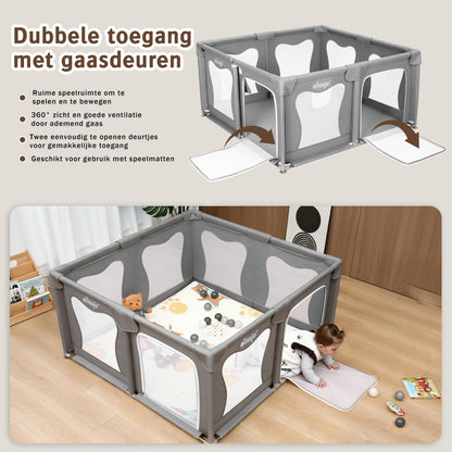 Elissio® Playpen 120×120 cm Gray