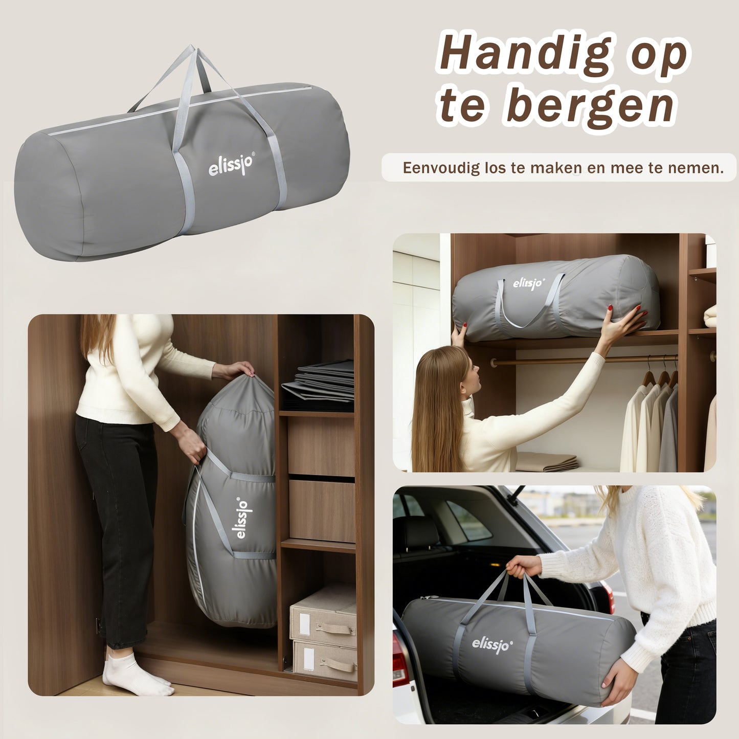 Elissio® Playpen 120×120 cm Gray