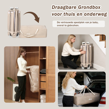 Elissio® Grondbox Inklapbaar 150x150 - Beige Speelballen Edition