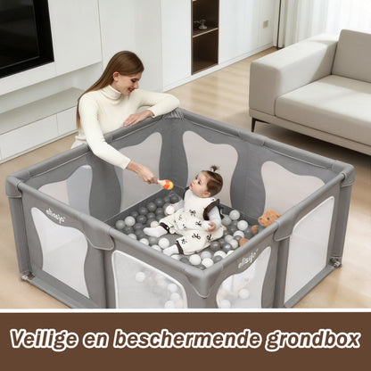 Elissio® Playpen 120×120 cm Gray