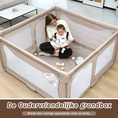 Elissio® Grondbox Inklapbaar 150x150 - Beige Speelballen Edition
