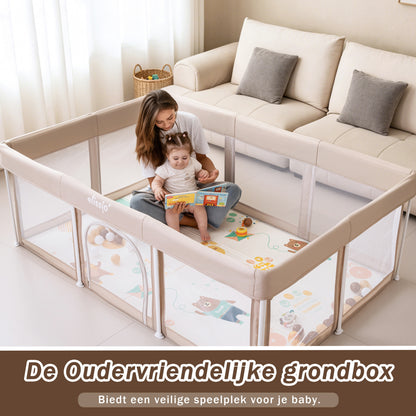 Elissio® Grondbox Inklapbaar 180×120 cm Beige Speelballen Edition