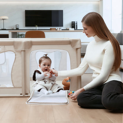 Elissio® Playpen 120×120 cm Beige