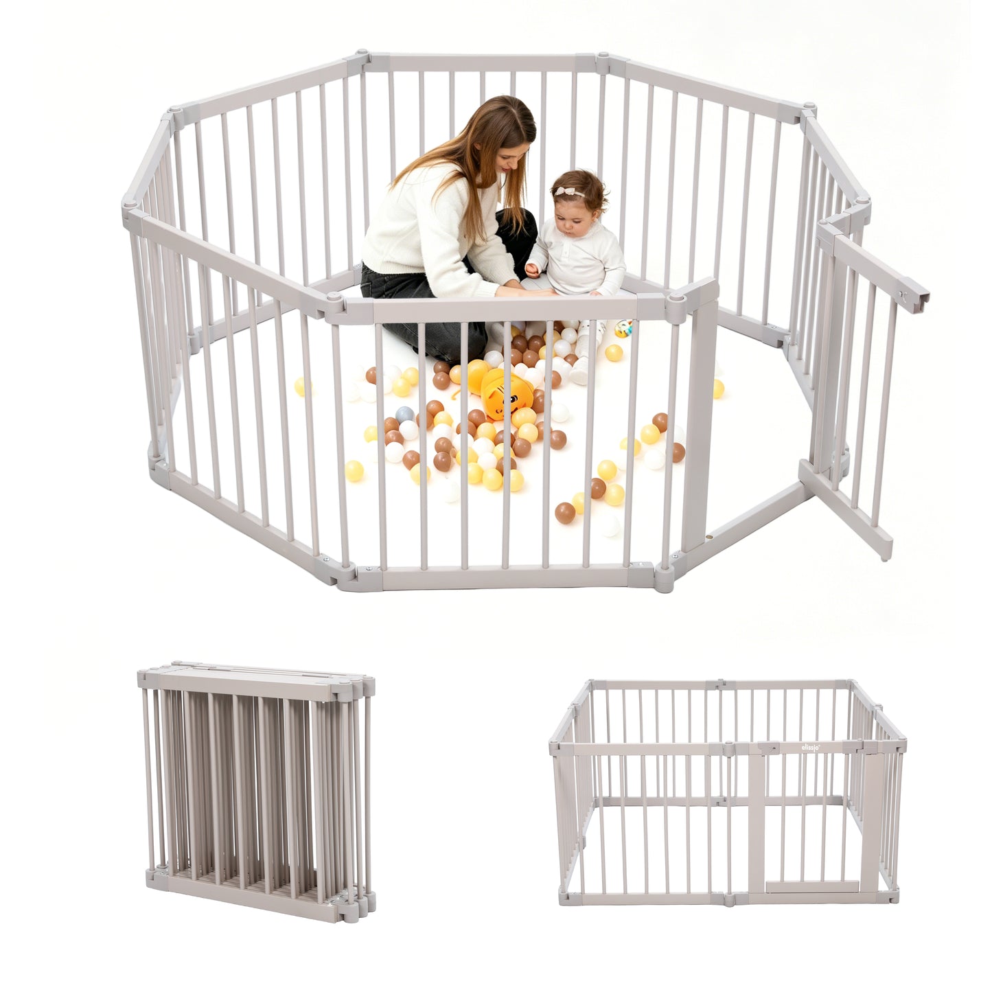 Japandi Beige Wooden Foldable Ground Box Multifunctional 130x130x70