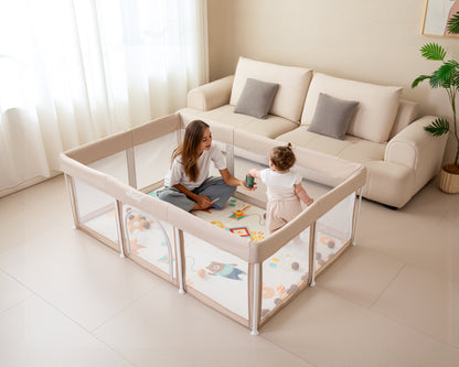 Elissio® Grondbox Inklapbaar 180×120 cm Beige Speelballen Edition