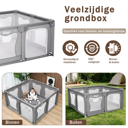 Elissio® Playpen 120×120 cm Gray