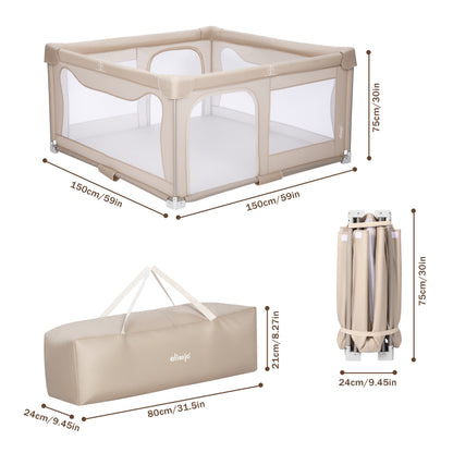 Elissio® Grondbox Inklapbaar 150x150 - Beige Speelballen Edition
