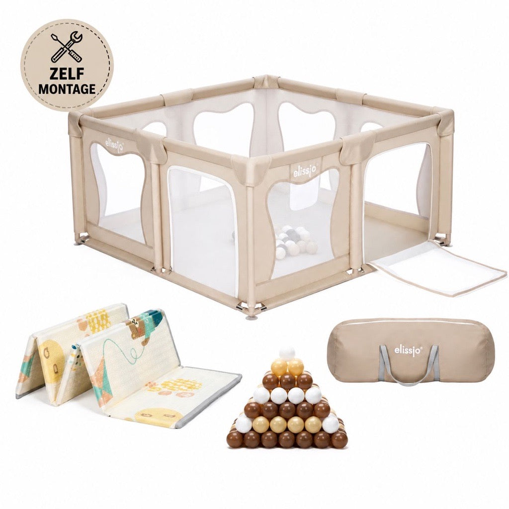 Elissio® Playpen 120×120 cm Beige
