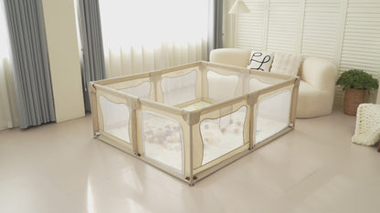 Elissio® Playpen 180×150 cm Beige Ball Edition
